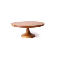 Support à gâteau en bois IQBAL COLLECTION, design moderne à 2 niveaux, rond, avec détails sculptés à la main, finition brossée, certifié CE