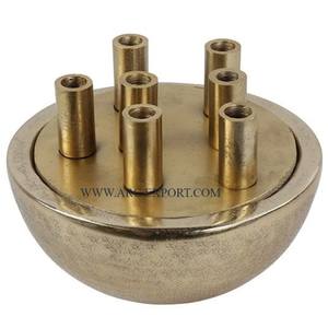 Florero decorativo para el hogar de diseño vintage, macetas de Metal pulido con espejo de forma redonda de primera calidad para uso en fiestas de boda - Product Image 1