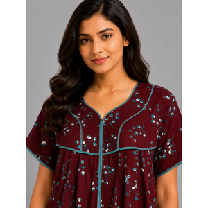Evolove Women's Premium Rayon Modal Nightwear-Breathable Free Size Homewear Coffee Brown - Product Image 2