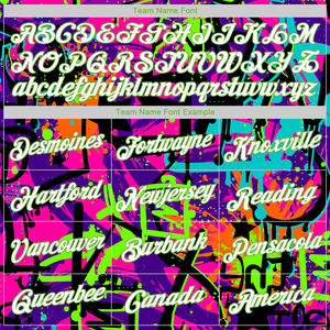 Latest Custom Team Name & Logo Graffiti Pattern Neon Green <b>White</b> 3D Sports Pullover Sweatshirts <b>Hoodies</b> For Adults & Youth - Product Image 5