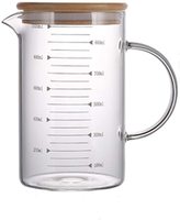 Ensemble de café et de thé PSC Classic fait main, écologique, en verre borosilicate de 500 ml, avec poignée pour un usage en voyage, soufflé à la bouche, résistant à la chaleur