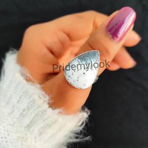 Dendrite Opal Gemstone <b>Statement</b> <b>Ring</b> 925 Sterling Silver Bulk Wholesale Jewelry for Party Occasions - Product Image 2