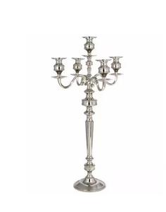Candélabre en argent à 7 bras en aluminium de haute qualité pour la décoration de mariage de pot de bougie unique de bureau à domicile - Product Image 6