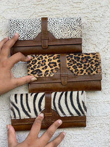 Bolso de mano de cuero con estampado Animal para mujer, Cartera de piel de vaca, elegante - Product Image 3