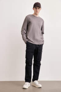 Wholesale 100% Cotton Men's T-Shirt Custom Logo Printed Blank <b>Long</b> <b>Sleeve</b> <b>Top</b> Plain <b>Top</b> - Product Image 2