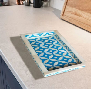 Bandeja de servicio con incrustaciones de hueso de diseño atractivo, accesorios, bandeja de incrustaciones de hueso, bandeja de desayuno para servir alimentos - Product Image 4