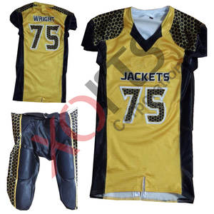 Uniformes de football américain orange bleu marine sur mesure de haute qualité pour jeunes adultes vêtements de football américain par sublimation personnalisée - Product Image 6