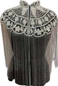 เสื้อคลุมประดับด้วยลูกปัดและเลื่อมประดับด้วยลูกปัดสายที่แขวนอยู่ที่คอเสื้อผ้าเทศกาลสวยงาม - Product Image 5