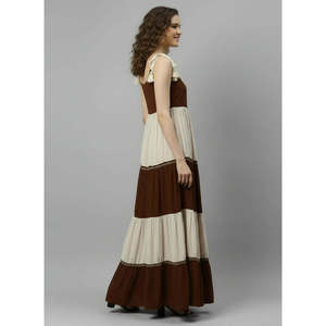 DEEBACO Women's 100% Cotton Woven A-Line Maxi <b>Dress</b> Casual Stylish Party Wear - Product Image 4