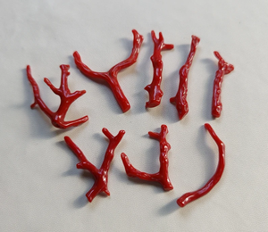 51 quilates 8 piezas de rama de coral italiano palo de coral rojo coral palo de coral rojo liso. Palo de coral pulido Fabricación de joyas - Product Image 1
