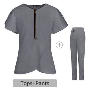 Conjunto de uniforme médico de primera calidad para enfermeras, Mangas de tulipán, ropa de trabajo sanitaria suave, transpirable y duradera para enfermeras y médicos - Product Image 5