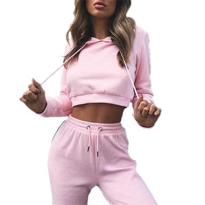 Hiver Automne Casual Crop Top Jogging Suits 2 Pieces Women Sweatsuit Velvet Track Suit Tracksuit Set 2026 - Product Image 4