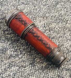 Telescopio pirata de cuero Spyglass de latón antiguo marino náutico Vintage alcance - Product Image 4