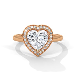 2.0ct Heart Cut Moissanite Halo <b>Solitaire</b> <b>Ring</b> 925 Sterling <b>Silver</b> Engagement Band - Product Image 3