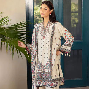 Vestidos de Noche Largos de Jacquard para Mujer, Estilo Musulmán, Un Hombro, Corte en A, con Cuentas, Ilusión, para Fiesta de Compromiso, Naturales - Product Image 2