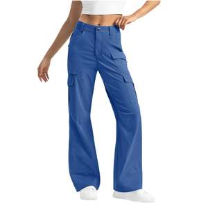 Pantalones de Mujer Multibolsillos con Estilo Utilitario, Tejido Elástico Suave y Pierna Recta Relajada para un Look Diario - Product Image 3