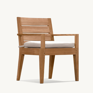 เก้าอี้เดี่ยวสำหรับใช้งานกลางแจ้งหรือในสวน ดีไซน์ทันสมัย ทำจากไม้สักคุณภาพดี พร้อมเบาะโฟมนุ่ม - Product Image 4