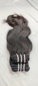 Donneur unique indien brut Remy vierge Extension de cheveux cuticule alignée Machine Double trame 100g lâche vague profonde Style naturel direct - Product Image 2
