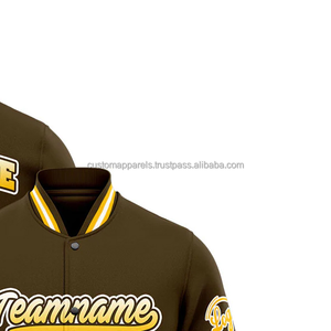 Wholesale <b>Lightweight</b> Custom Varsity <b>Jacket</b> 100% Wool Stand Collar Embroidery Front Assorted Colors Breathable Windproof Bulk - Product Image 4