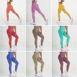 Customized High Waisted Workout Yoga <b>Seamless</b> <b>Leggings</b> for Women Scrunch Butt Gym Wholesales Hot Selling Logo Print 1pc - Product Image 6