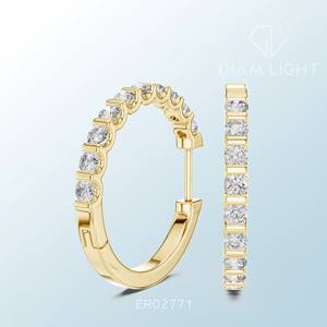 Daily Wear and Special Occasion Use Certified Round <b>Cluster</b> Earring Elegant Jewelry Design for Wedding Party Fashion - Product Image 4