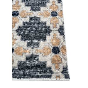 Tapis en laine noués à la main Erbe Blue, motif géométrique rectangulaire pour la décoration de la maison, salon, 9x12, grand rectangle GS-1085 - Product Image 4