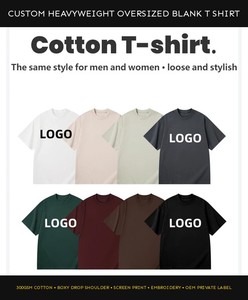Camiseta Oversize Personalizada para Hombre, 300GSM, Algodón, Corte Cuadrado, Hombros Caídos, Lisa, Gruesa, con Logotipo de Marca Privada OEM - Product Image 5