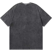Erkek Oversize Tişörtleri Polyester/Pamuk Asit Yıkama Özel Logo Vintage Sokak Giyim Hip Hop Yüksek Kalite Tüylenmez Hızlı Kuruyan