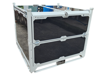 Cage de transport en acier thermolaqué robuste, taille personnalisée, empilable, pliable, verrouillable, pour usage industriel, capacité 500 kg