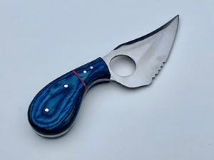 Couteau à éplucher en acier inoxydable de haute qualité Support de doigt Couteau à crochet avec gaine en cuir. - Product Image 2