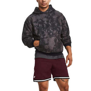 Sudadera con Capucha para Hombre, Negra y Gris, Tie Dye, Bordada, 100% Algodón, Impermeable, Sudadera de Forro Polar, Sudadera con Capucha Extra Grande, Informal - Product Image 5