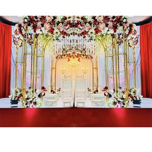 Indo Canadian Fusion Metal Mandap personalizado contemporáneo Metal Pillars Mandaps Set para bodas mejor calidad elegante moderno EE. UU. - Product Image 1