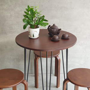 Minimalist Design Cafe Furniture Combo Set 1 Round <b>Table</b> (60cm) and 3 Square <b>Stools</b> for Coffee Shops and Restaurants CBCF270 - Product Image 4