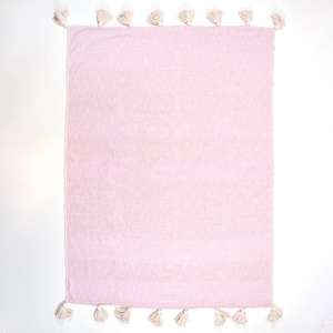 Manta de Algodón Natural Tejida a Mano, Color Rosa Claro, Personalizada, para Cama, Sofá, Viajes, Decoración del Hogar - Product Image 4