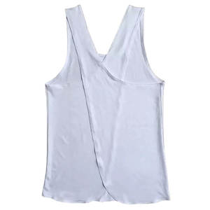 Camiseta sin mangas de compresión de Yoga de gimnasio tejida 2025 para mujer personalizada para entrenamiento de ejercicio transpirable con botón de lentejuelas para ciclismo de mujer - Product Image 3