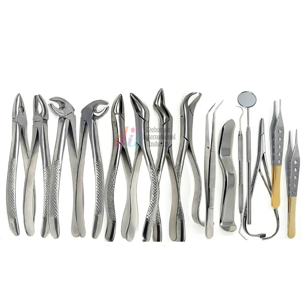 Стоматологический Хирургический Инструмент, 74 шт., стоматологические щипцы для удаления ротовой полости, лифты, набор инструментов, набор для стоматологического обследования