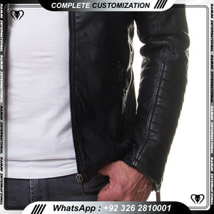 Fabricant OEM sur mesure nouveauté veste de motard de haute qualité pour hommes en cuir de vachette véritable veste respirante à la mode - Product Image 3