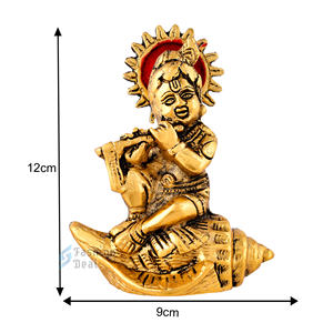 ชุดเครื่องครัวโลหะชุบทองรูปพระลัดูโกปาล/พระคริสติน ด้วยเทคนิคการเชื่อม ผสมผสานสไตล์ศาสนาและสมัยใหม่ เหมาะสำหรับตกแต่งบ้านและเป็นของขวัญ - Product Image 4