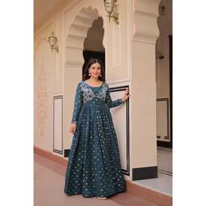 ลายพิมพ์ choli ที่มีลวดเย็บกระดาษ jequard ออกแบบเองมันถูกออกแบบมาสำหรับผู้หญิงอินเดียและปาร์ตี้สวมใส่ - Product Image 1