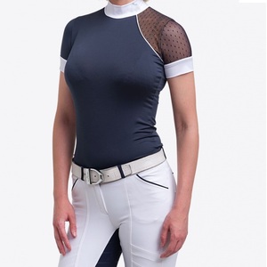 Camiseta de Competición Ecuestre de Manga Larga para Mujer, Algodón y Poliéster, Servicio OEM, Color y Logotipo Personalizados, Venta al Por Mayor - Product Image 1