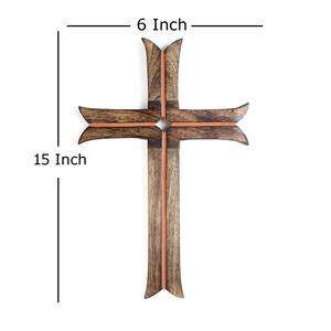 นำความอบอุ่นและศรัทธาเข้ามาในบ้านของคุณด้วยไม้กางเขนแขวนไม้สีน้ำตาลชนบทที่ตกแต่งแล้วนี้ - Product Image 3