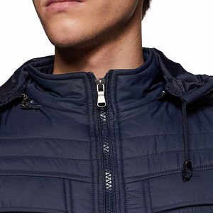 Chaquetas acolchadas de nailon para hombre, chaquetas de invierno con capucha, cómodas/duraderas, Color azul, 100% - Product Image 5