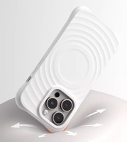 Coque arrière de protection antichoc ultra-fine en TPU magnétique de luxe avec motif vague 3D en relief pour 16 Promax 16 Plus 15 14 13
