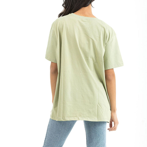 เสื้อยืดผ้าฝ้าย100% ลายสก๊อตโอเวอร์ไซส์เป็นมิตรต่อสิ่งแวดล้อมสำหรับผู้หญิงฤดูร้อน - Product Image 4