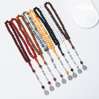 Chapelet de prière islamique en acrylique en gros, chapelet musulman unisexe, bracelet de prière en perles, pendentif de prière, breloques pour hommes et femmes