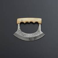 Petit couteau Ulu en acier Damas de haute qualité, écologique, fait sur mesure, avec manche en os de vache, pour couper la pizza et la viande, cadeau pour la fête des mères, couteau de cuisine