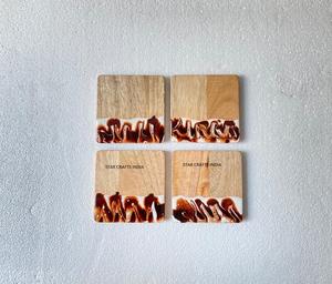 Posavasos para servir té de mejor diseñador, resina epoxi multifuncional y Estera de té de madera de acacia, vajilla de pago, accesorios de cocina - Product Image 3