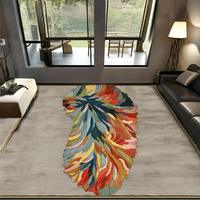 Luxury Custom Colorful Abstract Design Rug | Modern Handmade Tufted Carpet 1 Piece High Quality NZ Wool Washable Non-Slip PET