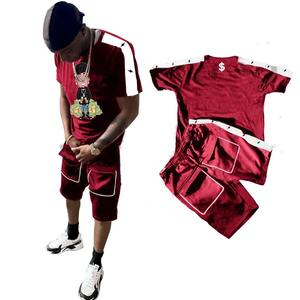 Summer <b>Men</b> <b>Shorts</b> Sets Custom Stripe Sweatsuit Joggers 2 Piece Sets Casual Jogging Suits 3m Reflective Tracksuits for <b>Men</b> - Product Image 3