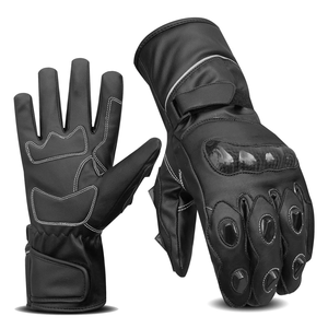 Top Notch Unisexe Noir En Cuir Véritable Sport Gants D'équitation Imperméable Hiver Auto Racing Porter Respirant Techniques Imprimées - Product Image 1